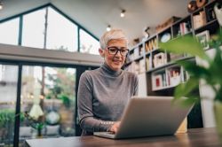 Woman working from home